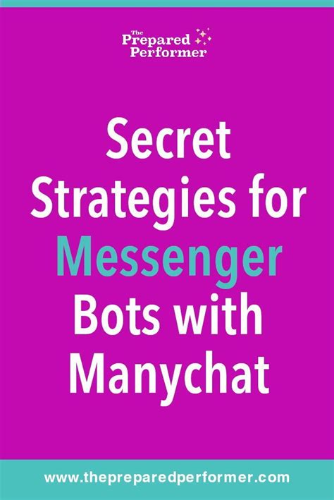 secret strategies  messenger bots  manychat