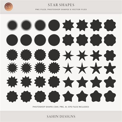 star vector shapes  photoshop shapes  sahin designs cu