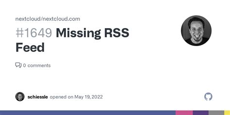 missing rss feed issue  nextcloudnextcloudcom github