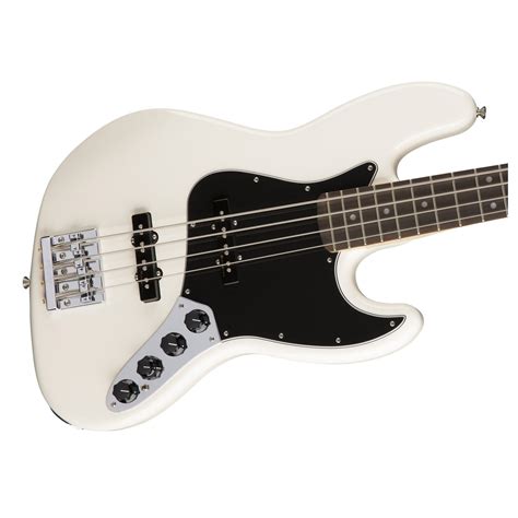 fender deluxe active jazz bass guitar olympic white  gearmusiccom