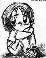 Pencil Anime Drawing Getdrawings Sad Boy sketch template
