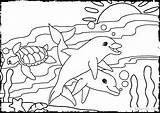 Coloring Pages Ocean Beach Sea Animals Scene Waves Underwater Habitat Theme Otter Life Color Print Colouring Seashore Clam Under Drawing sketch template
