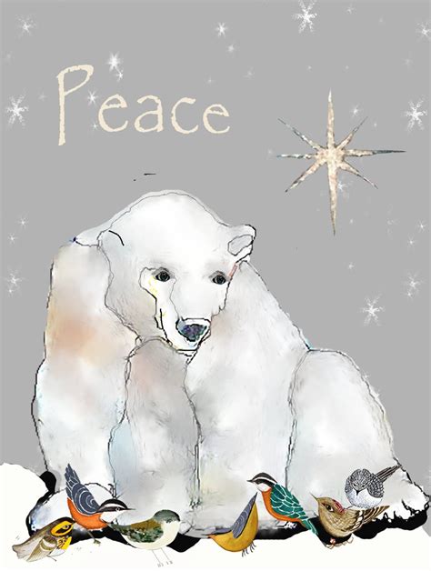 polar bear peace cardscustom peace bear   etsy