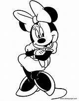 Minnie Disneyclips Misc Mouse Coloring Pages Crossed Arms Standing sketch template