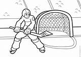 Hockey Goal Coloring Pages Player Front sketch template