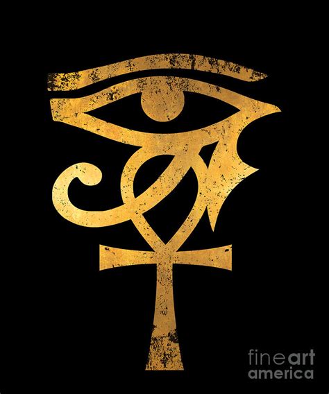 Egyptian Eye Of Horus Ankh Egypt Archaeologist Gold