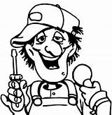 Mechanic Silly Coloring Face sketch template