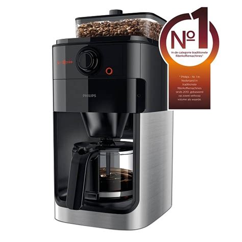 philips koffiezetapparaatbonenmachine grind brew hd zwartmetaal blokker