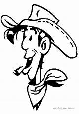 Lucky Luke Coloring Pages Cartoon Color Character Printable Sheets Kids Found sketch template