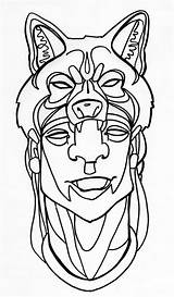 Totem Wolf Drawing Getdrawings sketch template