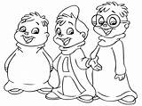 Coloring Chipmunks Alvin Pages Printable Popular sketch template