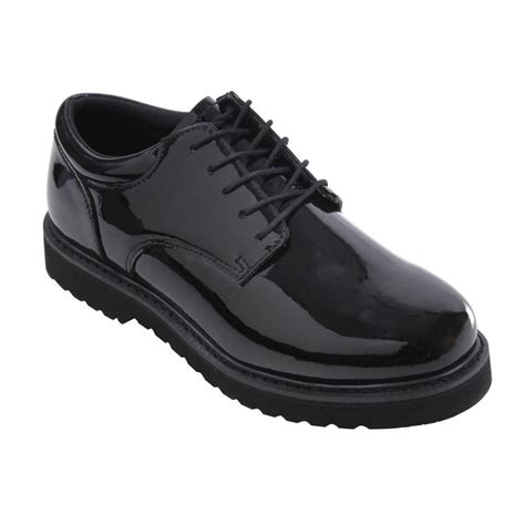 rothco rothco  mens black high gloss uniform oxford shoe wwork sole walmartcom