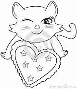 Coloring Cat Heart Shapes Pages 3d Pillow Head Shaped Useful Book Kids Wonderland Getdrawings Getcolorings Color Shape sketch template