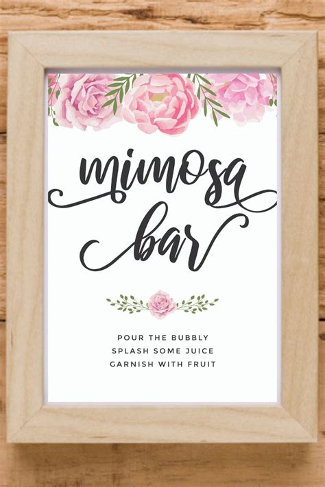beautiful mimosa bar sign   printables  impress