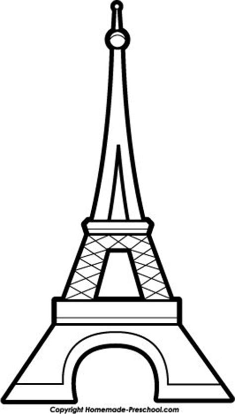 eiffel tower template drawing clipart