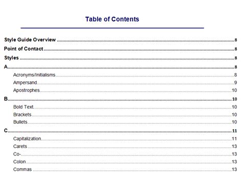 sample   table  content  style formatting graphics