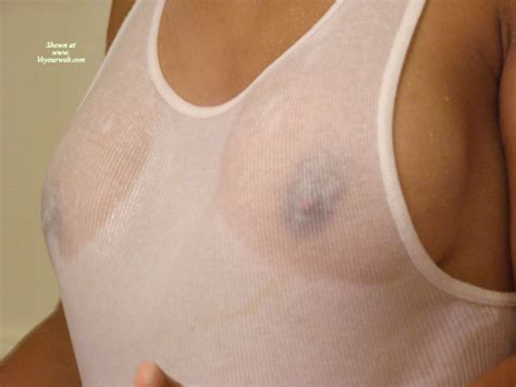 Erect Nipples Under Wet Tee Shirt Closeup May 2007