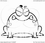 Frog Mad Cartoon Chubby Coloring Clipart Outlined Vector Thoman Cory Royalty sketch template