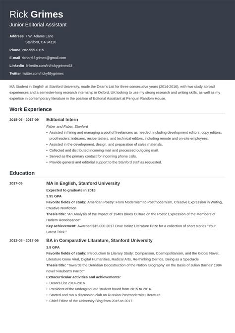 graduate cv template influx student cv examples resume examples