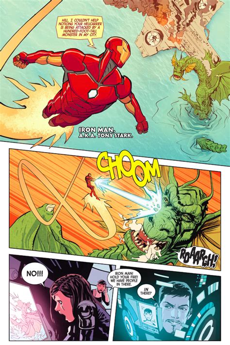 Iron Man And Captain Marvel Vs Fin Fang Foom Comicnewbies