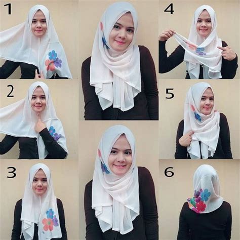 25 tutorial hijab segi empat terbaru 2020 simpel modern