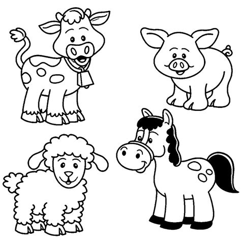 printable farm animal coloring  kindergarten  worksheets