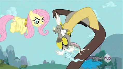 keep calm and flutter on fluttershy gives discord the stare youtube