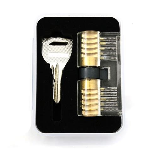clear  pin double sided euro cylinder practice lock lockpickable