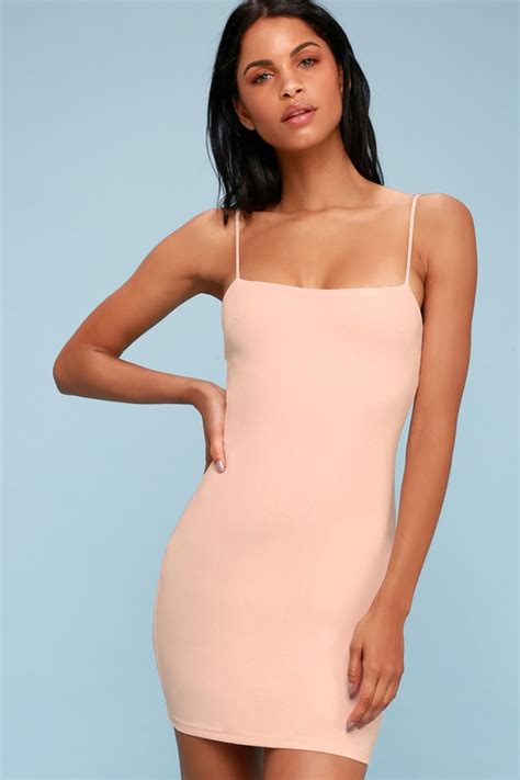 Sexy Bodycon Dress Light Pink Dress Sleeveless Dress