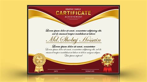 photoshop modern certificate design graphicsfamily