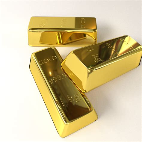 gold bar  model ds fbx blend dae cgtradercom