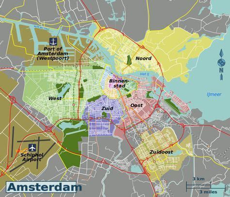 carte damsterdam  de ses quartiers image de globe trotter  en amsterdam amsterdam area