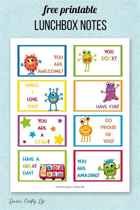 printable lunchbox notes lunch box notes printable lunch box notes
