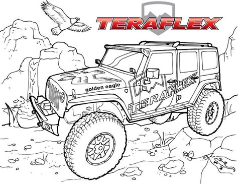 pin  jeep coloring pages car themes