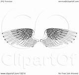 Wings Coloring Clipart Feathered Open Two Illustration Atstockillustration 2021 sketch template