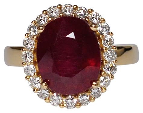 ny collection yellow gold large oval ruby diamond