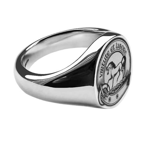 ace jewellery sterling silver mens laser engraved oval family crest signet rings xx