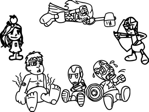 avenger babies cartoon coloring page wecoloringpagecom