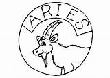 Coloring Zodiac Pages Sign Aries Kids sketch template