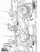 Coloring Barbie Mermaid Tail Tale Dinokids Coloringhome sketch template