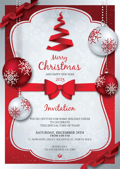 christmas invitations templates  printable templates