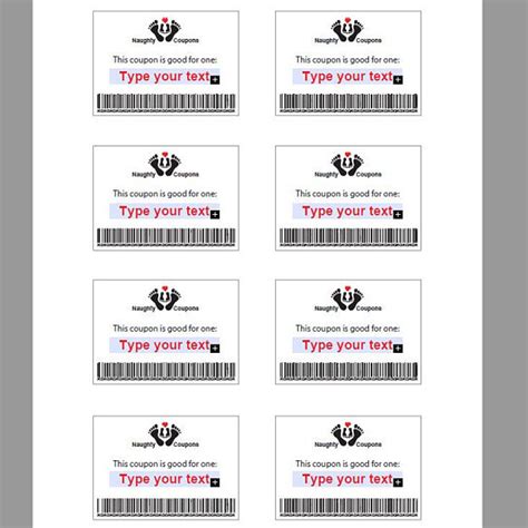 Editable Sex Coupons Naughty Printable Instant Download