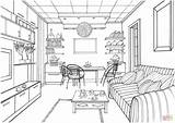 Disegno Colorare Luminosa Supercoloring Fluchtpunkt Adult Skizze Perspektive Spacious Wohnung sketch template