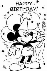Mickey Mouse Coloring Birthday Pages Happy Minnie Clubhouse Balloons Party Bring Print Printable Balloon Disney Drawing Cake Tocolor Color Boys sketch template