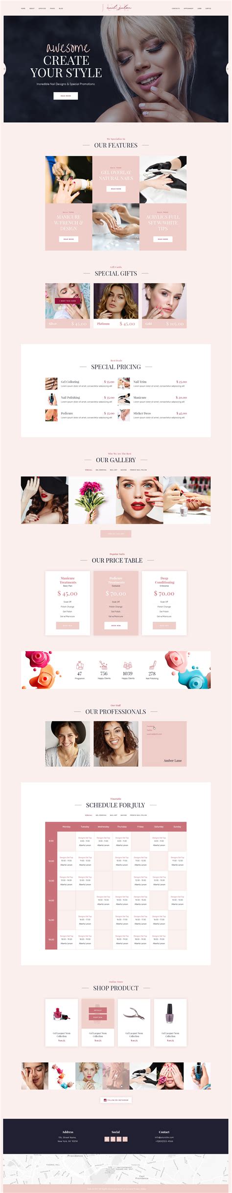 Jude Nail Bar And Beauty Salon Wordpress Theme Behance