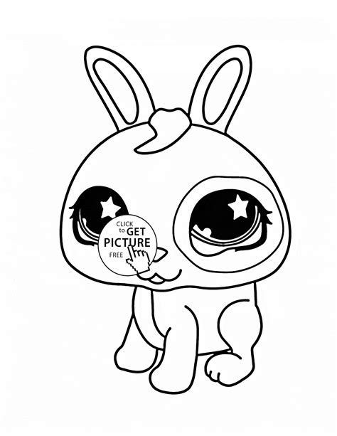 littlest pet shop cute bunny coloring page  kids animal coloring