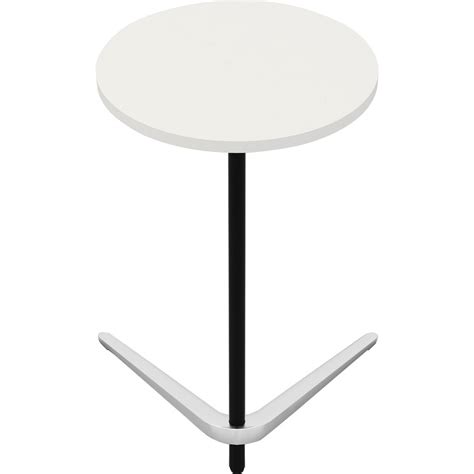 llr lorell guest area  top accent table white  top polished aluminum base