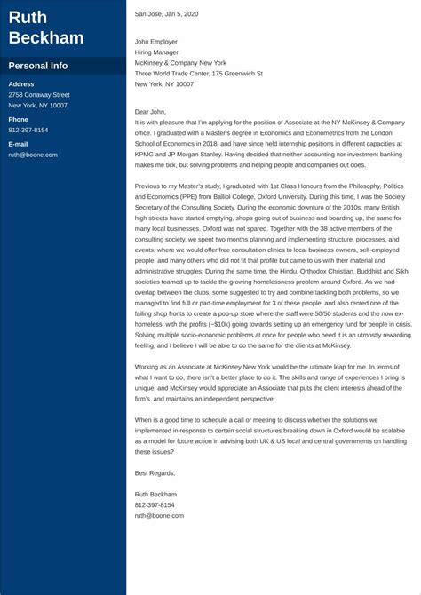 mckinsey cover letter examples ready   templates