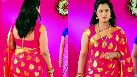 Sravani Telugu Tv Actress Saree Navel Show Hd Caps
