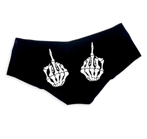 skeleton hands middle fingers panties sexy funny slutty gothic etsy